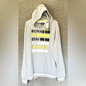 Born Fly Hoodie NWT Size XL Gray/Yellow/Black/White